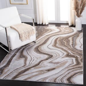 Craft Gold/Gray Doormat 2 ft. x 4 ft. Marbled Abstract Area Rug