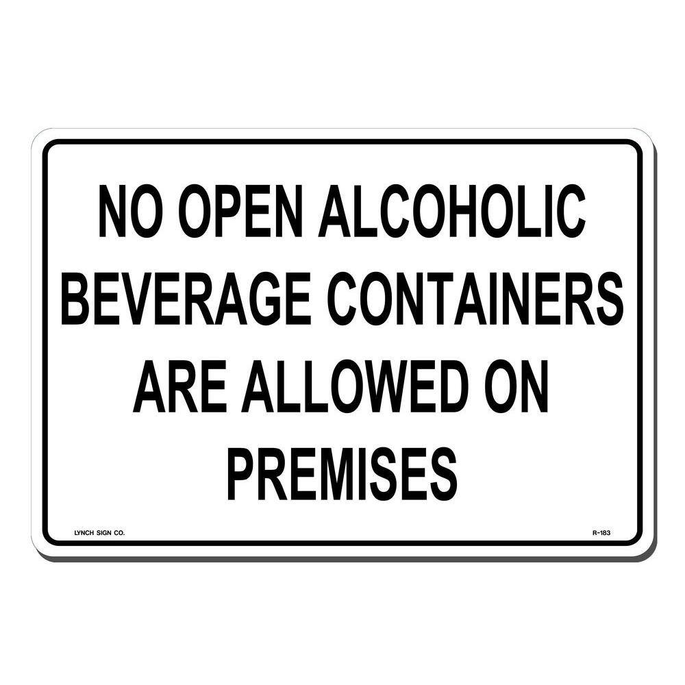 14 in. x 10 in. No Open Alcohol on Premises Sign Printed on More Durable, Thicker, Longer Lasting Styrene Plastic price history on PriceWatchPro