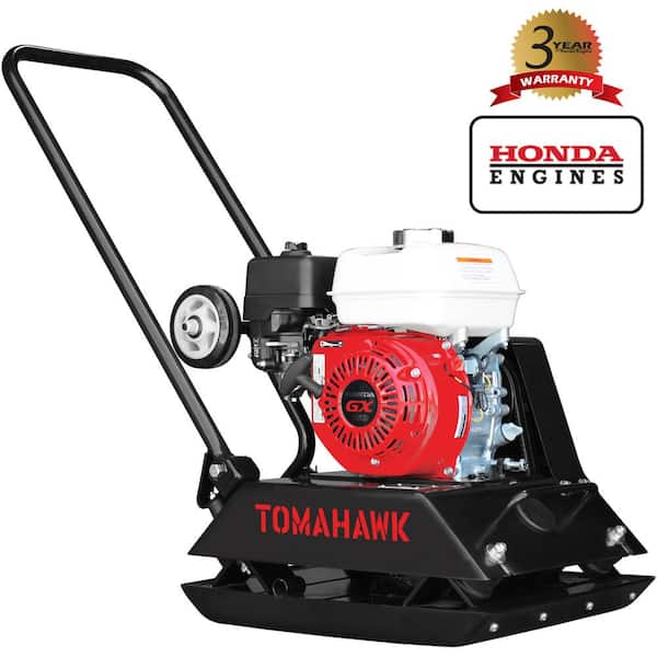 Tomahawk Power 5.5 HP Honda Powered Gas Plate Compactor for Asphalt, Soil Compaction