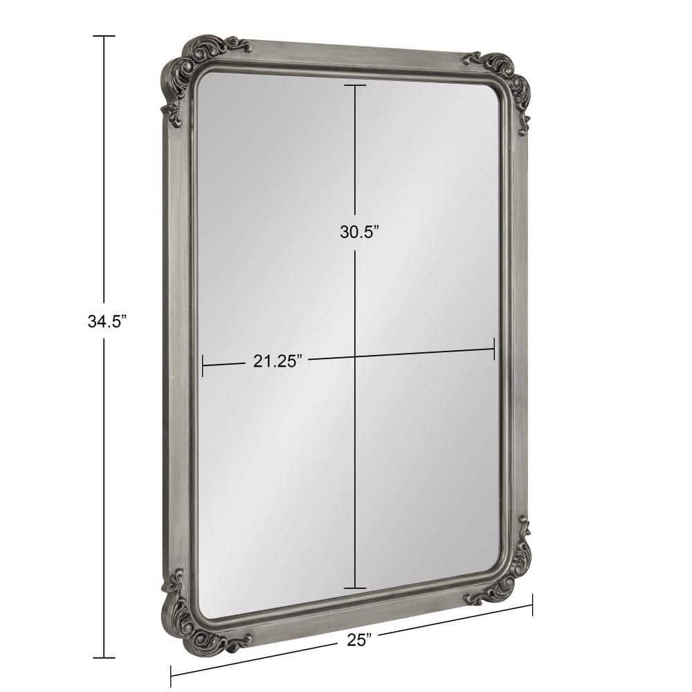 Ivette Silver and Gold Rectangular Wall Mirror with Garland Detail