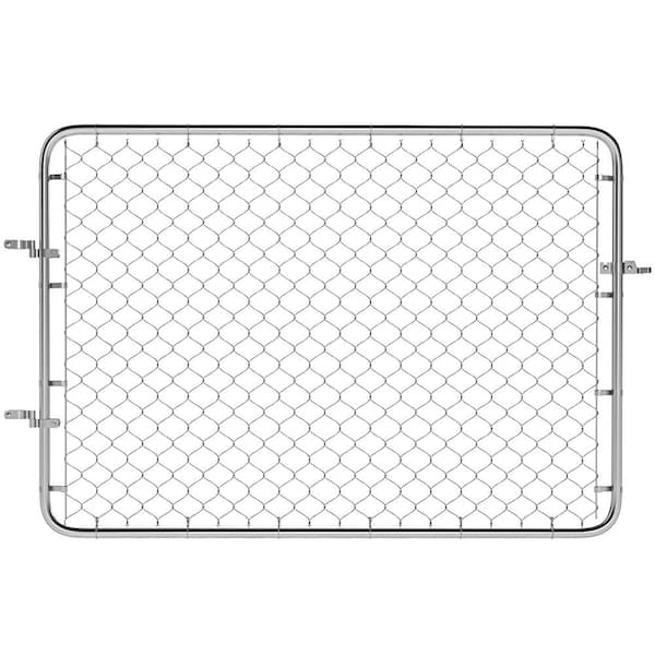 Outsunny 70.9 in. Garden Gate Chain Link Fence Gate, Galvanized Steel Garden Door for Yard Entrance Way, Silver