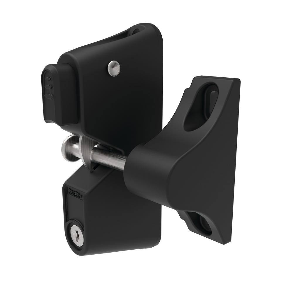 Black Aluminum and Stainless Steel Locking Gravity Gate Latch