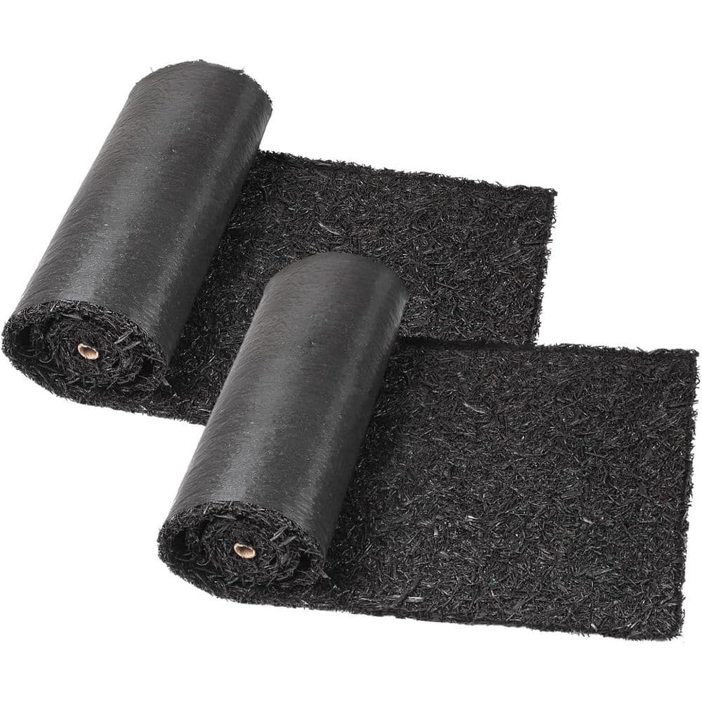 8 ft. x 2 ft. Recycled Rubber Mulch Mat Roll Permanent Landscaping Walkway Pathway Black 2-Pack price history on PriceWatchPro