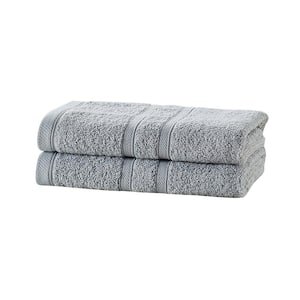 16 in. L x 26 in. W Bleach Friendly Quick Dry 100% Cotton Hand Towels Highly Absorbent (2-Pack, Light Grey)