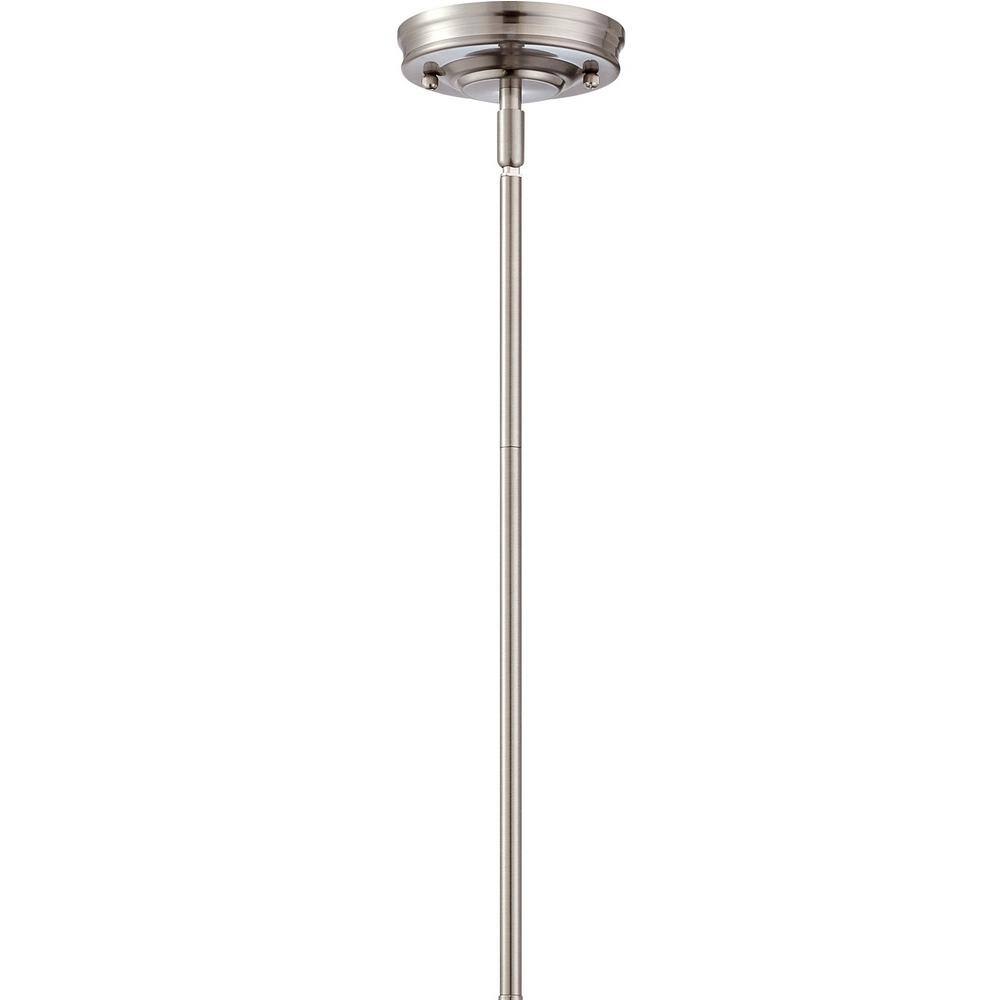 Brushed Nickel Mini Pendant Light with Opal Glass Shade
