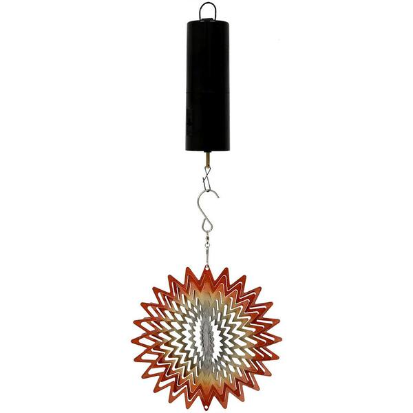 Sunnydaze 6 in. Orange Star Wind Spinner with Battery-Operated Motor
