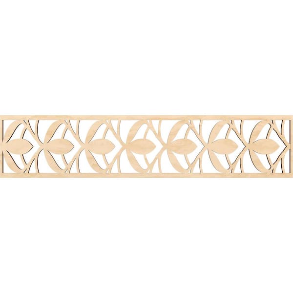 Ekena Millwork Salem Fretwork 0.375 in. D x 46.75 in. W x 10 in. L Birch Wood Panel Moulding