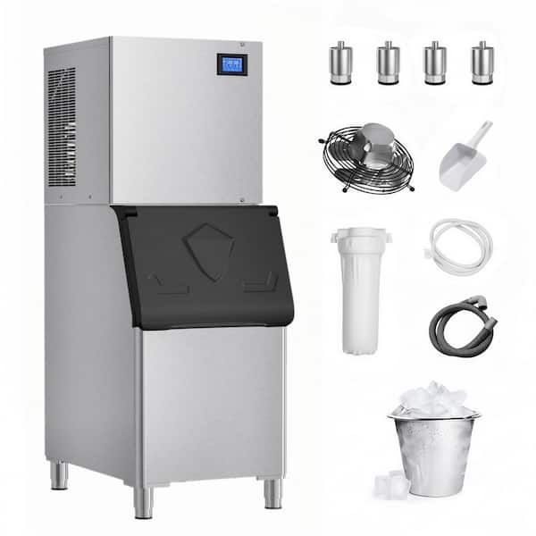22.24 in. 650 lbs./24-Hours Split Commercial Freestanding Ice Maker in Silver 182-Full Size Ice Cubes/Cycle (2-Pack)