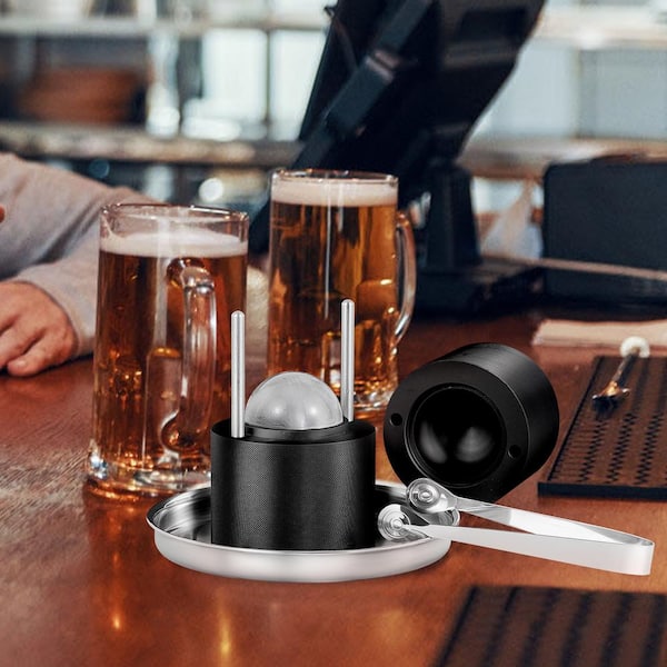 Ice Ball Press 2.4 in. Ice Ball Maker Aircraft Al Alloy Ice Ball Press Kit for 60 mm. Ice Sphere Black