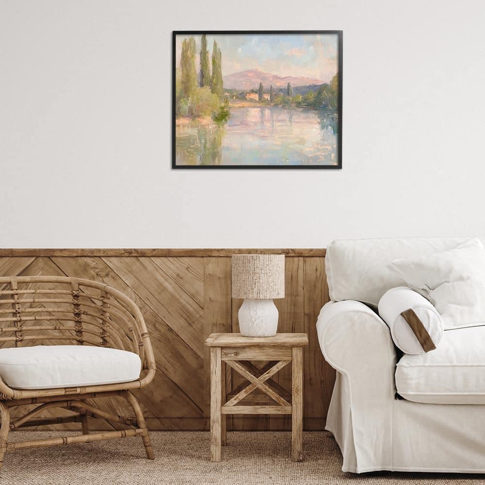 Place By The Lake by Petal Prints Design Black Framed Nature Giclee Art Print 24 in. x 30 in. price history on PriceWatchPro