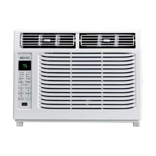 8,000 BTU 115V Window Air Conditioner Cools 350 Sq. Ft. with Heater and Remote in White