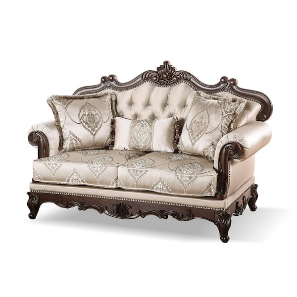 Furniture of America Noel Beige 48.5 in. Paisley Fabric 2 Furniture of America Noel Beige 48.5 in. Paisley Fabric 2