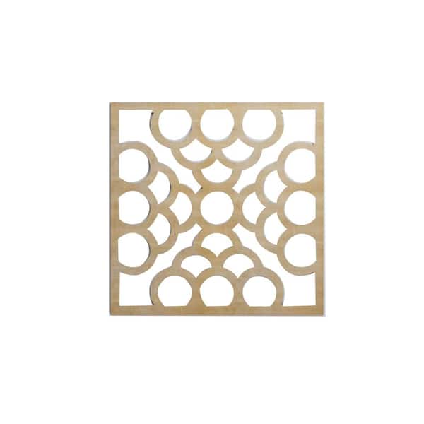 Ekena Millwork 15-3/8" x 15-3/8" x 1/4" Medium Harlingen Decorative Fretwork Wood Wall Panels, Birch (20-Pack)