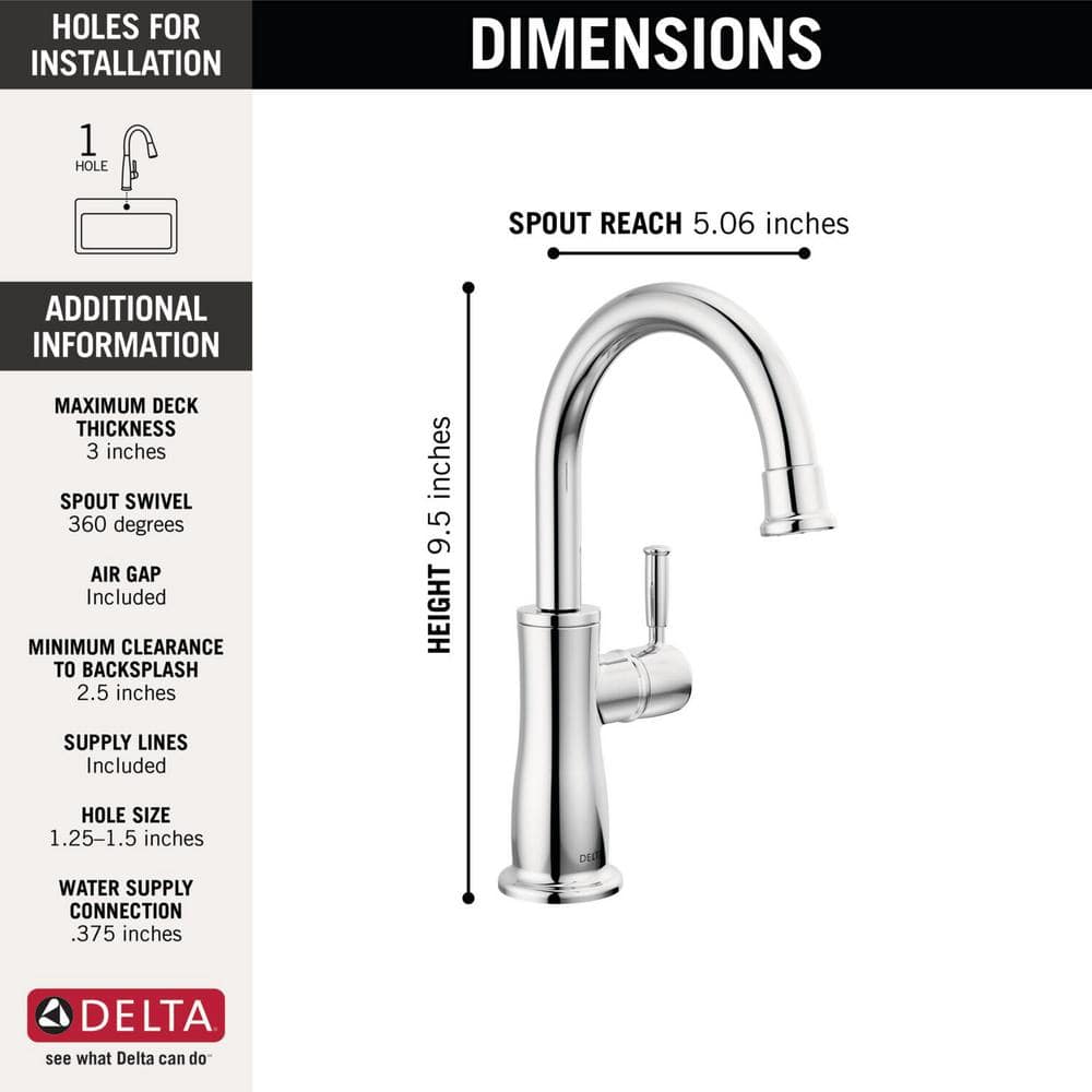 Classic 9.5'' Stainless Steel Cold Water Dispenser in Chrome