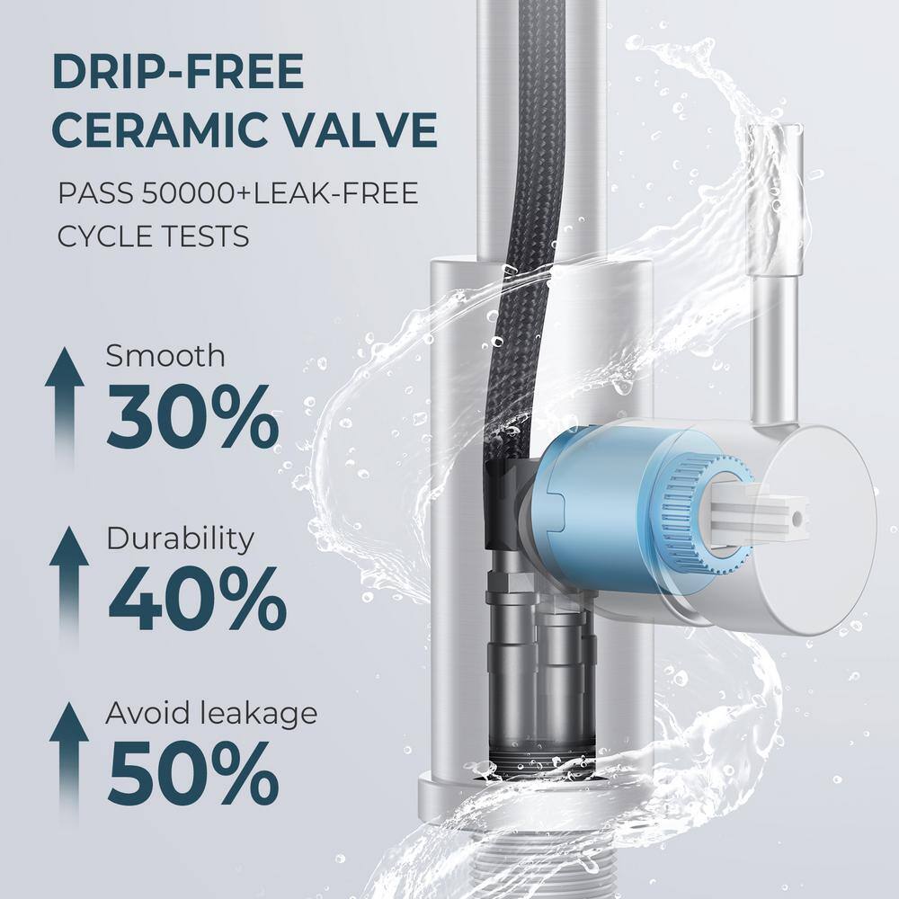 Brushed Nickel Single Handle Pull Down Kitchen Faucet