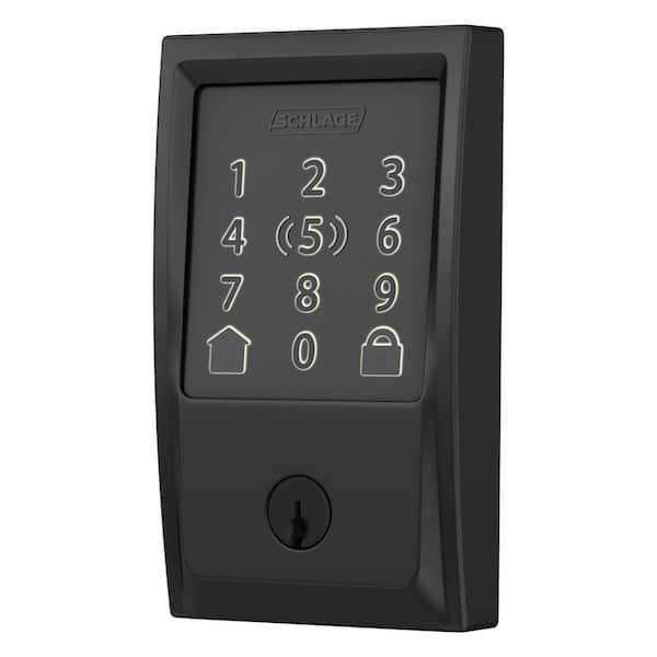 Schlage BE499WB V CEN 622 Century Matte Black Electronic Encode Plus Smart WiFi Deadbolt with Alarm - 3