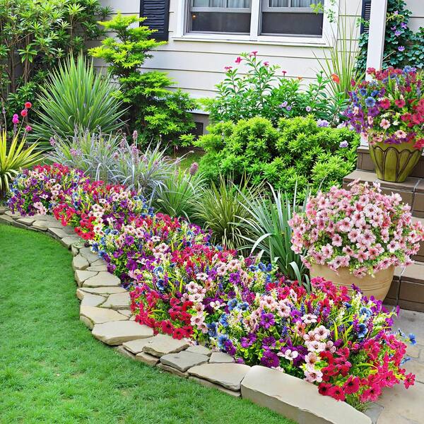 Afoxsos 1.00 in. Mixed Color Artificial Flowers for Outdoor