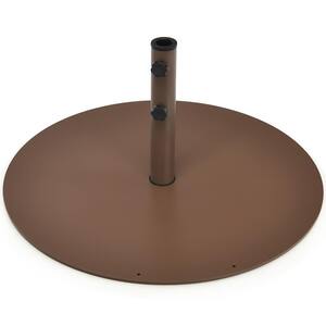 59 lbs. Metal Plastic Patio Umbrella Base in Brown Round