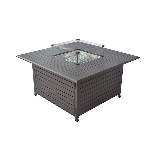 moda furnishings Mocha Brown Square Metal Outdoor Fire Pit Table with Cover