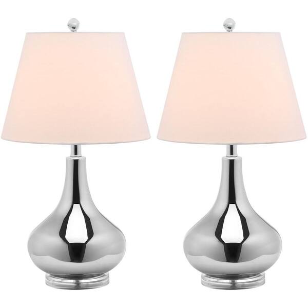 big silver lamps