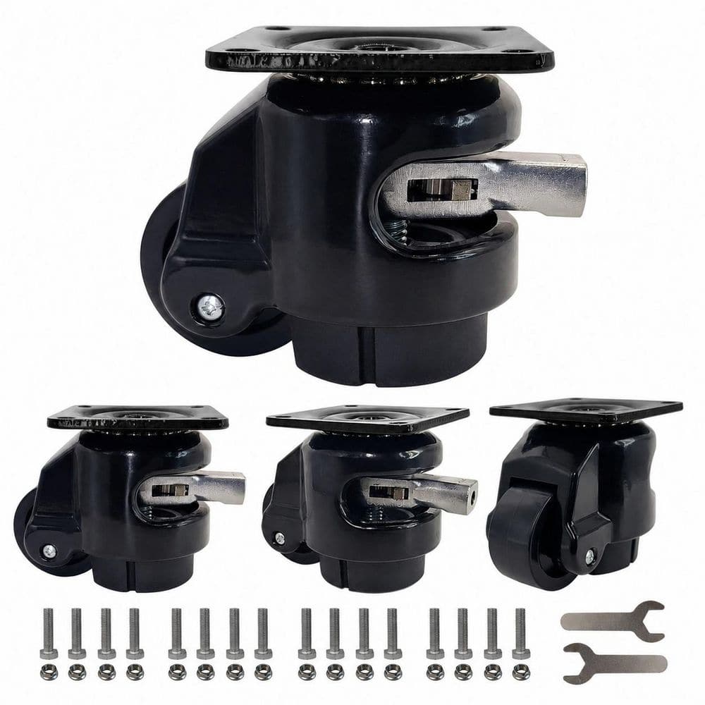TD60F Heavy Duty Swivel Retractable Plate Nylon Caster with Leveling Feet Black Industrial 2200 lb Load price history on PriceWatchPro