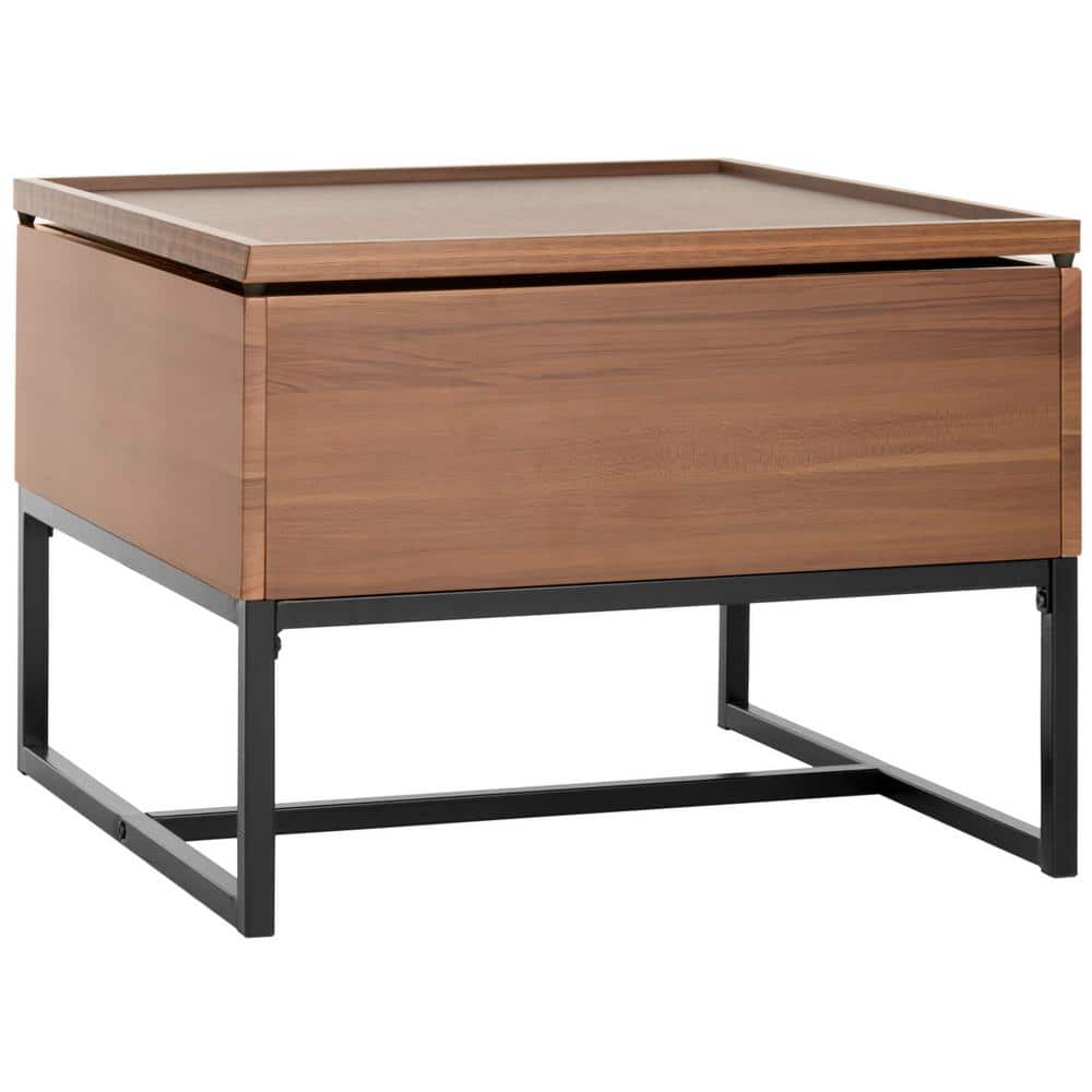 Kristie Dark Oak and Black Square Lift-Top Coffee Table