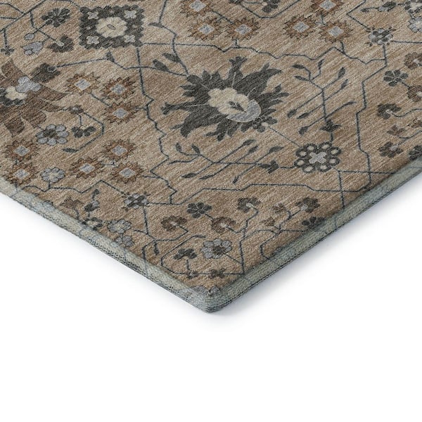 Mayfield Premium Machine Washable Abstract AMF1009 Taupe 3 ft. x 4 ft. Area Rug