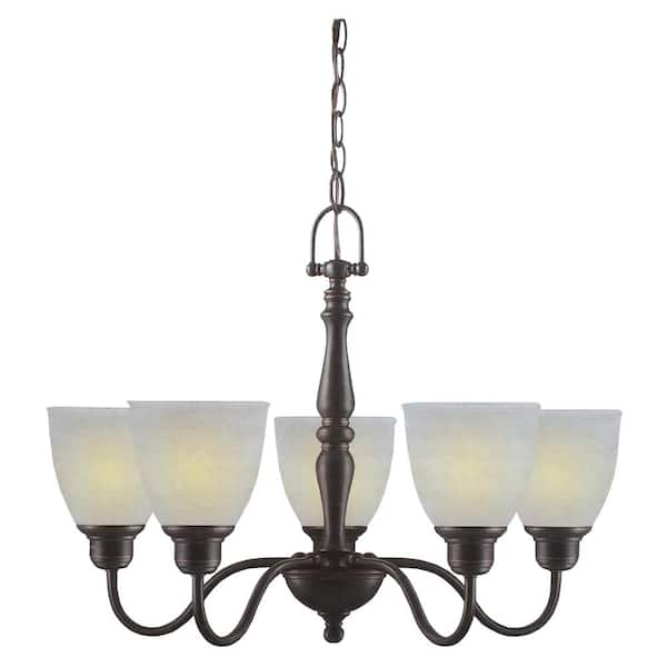SUPERHUNTER 25 in. W x 19 in. H 5-Light Oil-Rubbed Bronze Chandelier