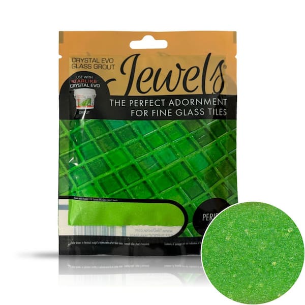 The Tile Doctor Crystal Glass Grout Jewels Peridot 75 grams (1-Pack)