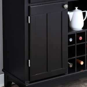 Black and Stainless Steel Buffet with Storage