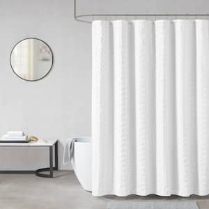 72 in. L x 48 in. W Small Stall White Shower Curtain Narrow Size + 8  Matching Rings 1210100 - The Home Depot