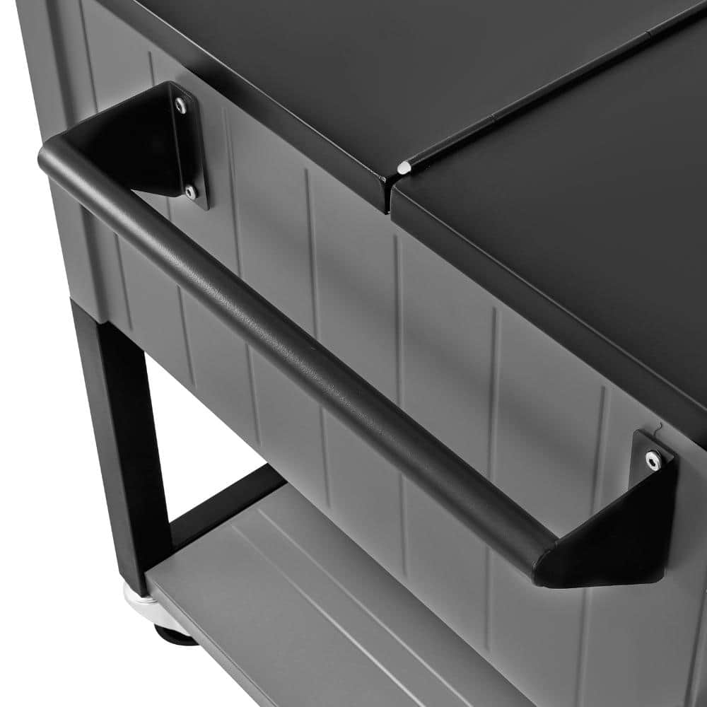 80 qt. Rolling Ice Chest with Foldable Side Shelves, Patio Cooler Cart with Bottom Shelf, Bottle Opener, Holds 110 Cans price history on PriceWatchPro