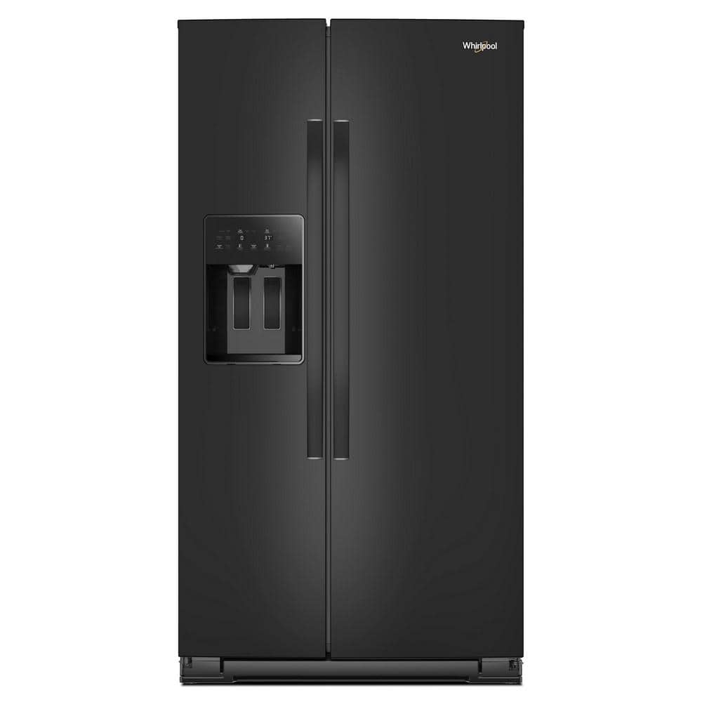 36 in. 28.70 cu. ft. Full-Depth Freestanding Side-by-Side Refrigerator in Black with TruCool System