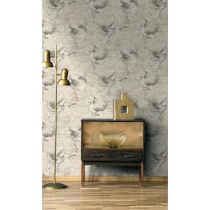Pink Sarus Crane in the Field Metallic Wallpaper With Non-Woven Material Covered 57 Sq. ft Double Roll