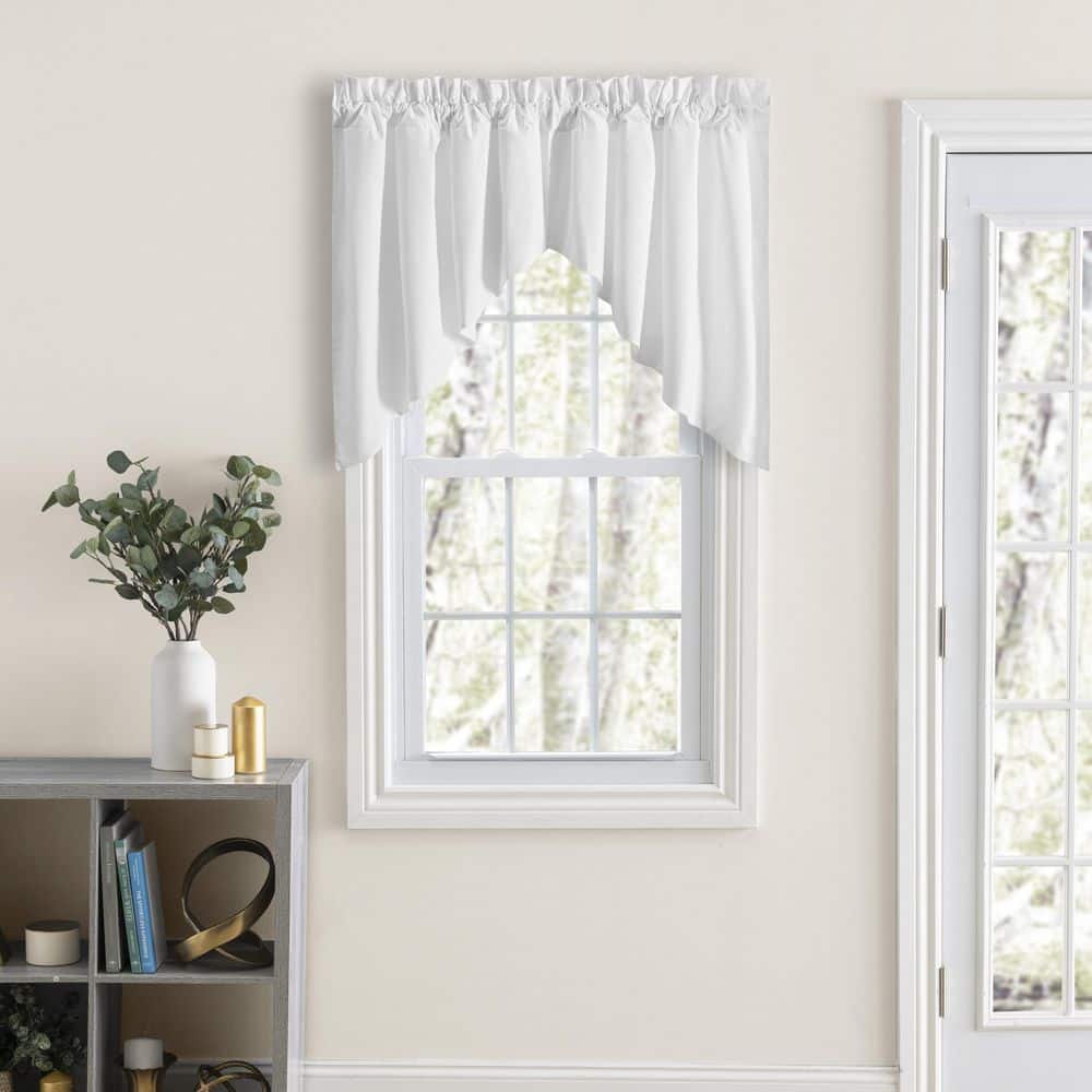 Ellis Curtain Classic 36 in. L Polyester/Cotton Tailored Lined Swag in White, image size:1000x1000