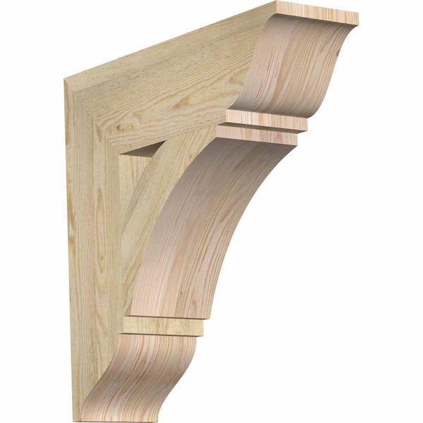 Ekena Millwork 6 in. x 22 in. x 22 in. Douglas Fir Thorton Traditional Rough Sawn Bracket