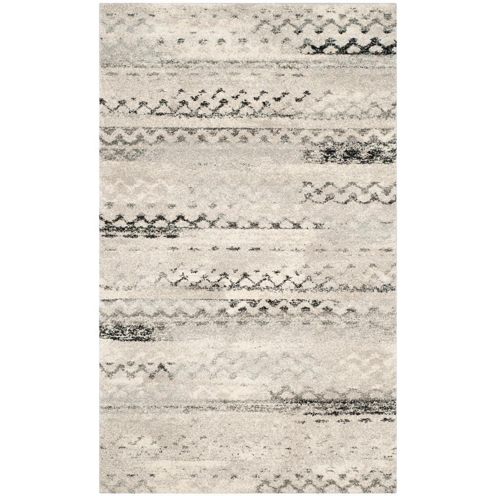 Abstract Shag Elegance 6' x 9' Gray Synthetic Area Rug
