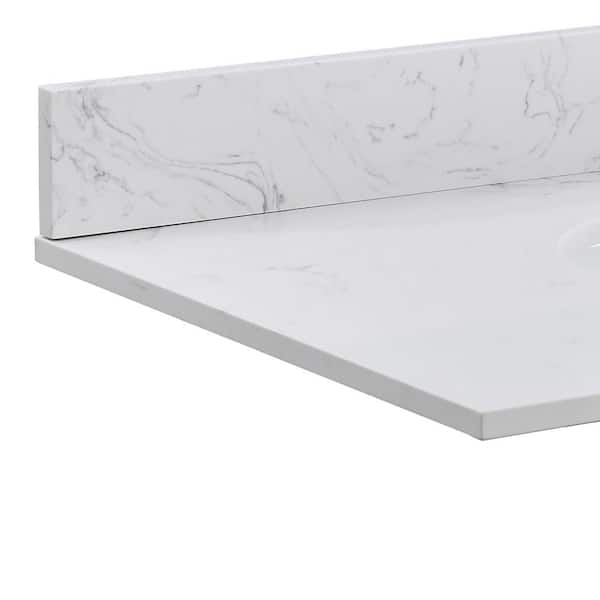 Willanホワイト YASINU 36 in. W x 21 in. D Engineered Stone Composite White