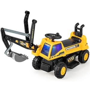 Kids Ride on Excavator Digger Electric Construction Vehicles with Lights and Music
