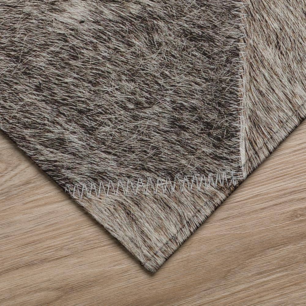 Gray Chevron Faux Hide Non-Skid Accent Rug 1'8" x 2'6"