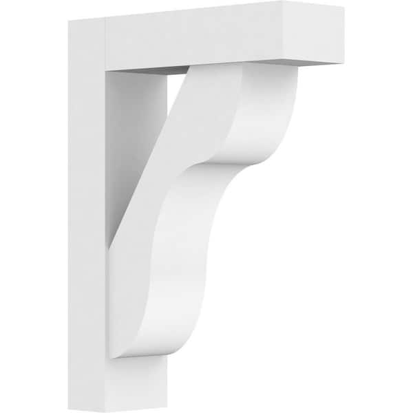 Ekena Millwork Standard Carmel 5 in. W x 22 in. H x 16 in. D Signature Urethane Polyurethane Bracket With Block Ends