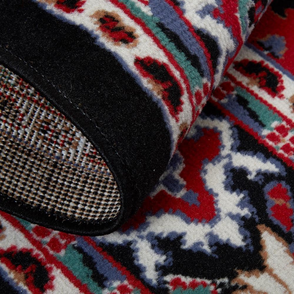 Classic Persian Style Black and Red Synthetic Area Rug Set