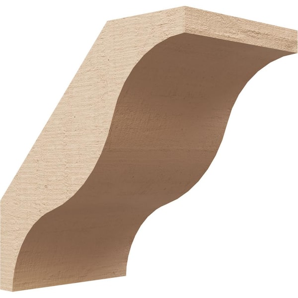 Ekena Millwork 5 in. x 8 in. x 8 in. Funston Rough Cedar Woodgrain Timberthane Polyurethane Knee Brace, Primed