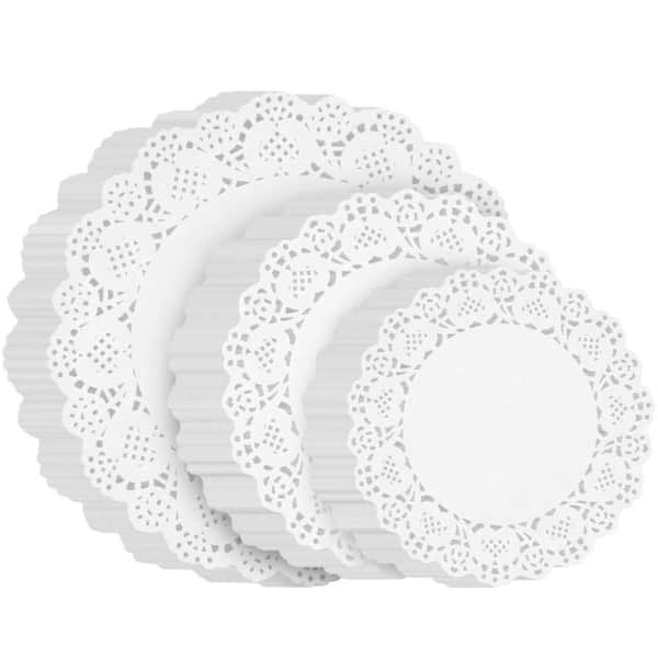 Disposable Paper Doilies with Placemats and Tray Liners for Crafts, Parties, Wedding, Birthday Tableware White(200-Pack)