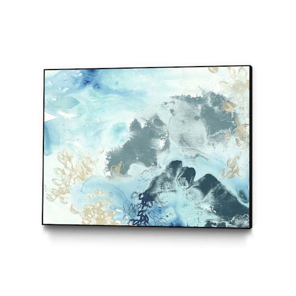 Unbranded 30 in. x 40 in. "Aqua Wave Form I" by June Erica Vess Framed Wall Art