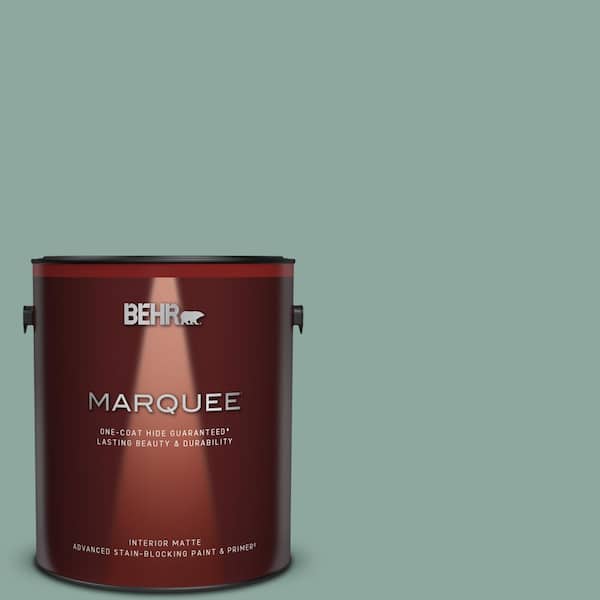 BEHR MARQUEE 1 gal. #S430-4 Green Meets Blue One-Coat Hide Matte Interior Paint & Primer