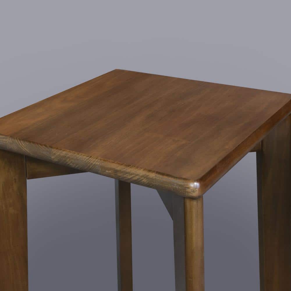 Walnut American Hardwood Stackable Square Stool Set