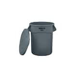 BRUTE 20 Gal. Round Vented Trash Can with Lid