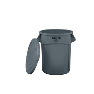 BRUTE 20 Gal. Round Vented Trash Can with Lid (3-Pack)