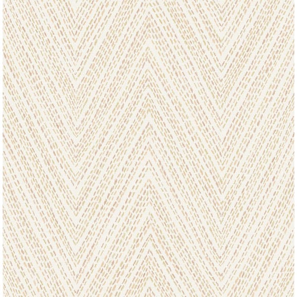 A-Street Prints Lainey Apricot Red Stitched Chevron Wallpaper Sample